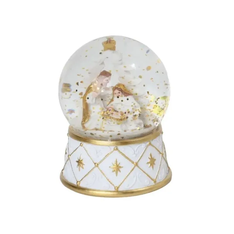 Globo Sagrada Família Cromus Branco Ouro 8,5x6,5cm 8734 (MP)
