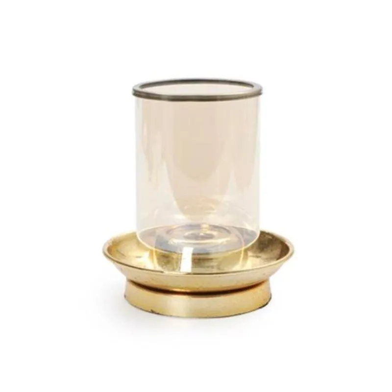 Porta Vela em Metal na Cor Ouro
