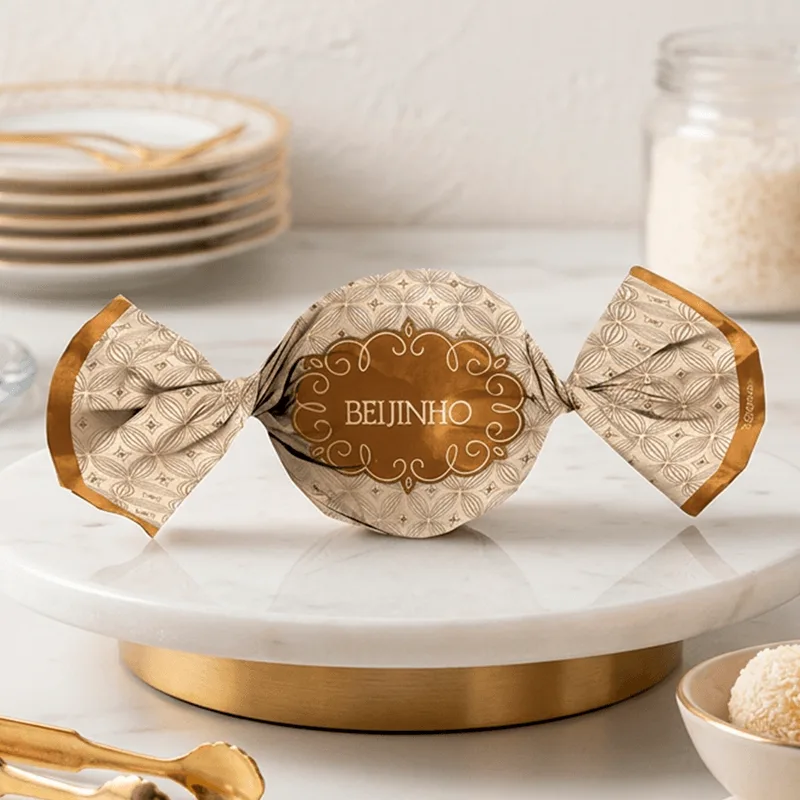 Embalagem Para Trufas Gosto Beijinho 14,5x15,5CM 100 Unidades (12500062) CROMUS EMB TRUFA 14,5X15,5 GOST BEIJINHO 100UN 12500062 CROMUS