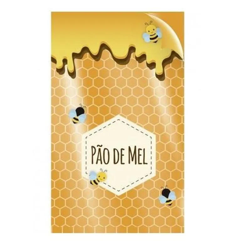 Saco Transparente Pão De Mel Laranja 10x14cm 50 Un Cromus