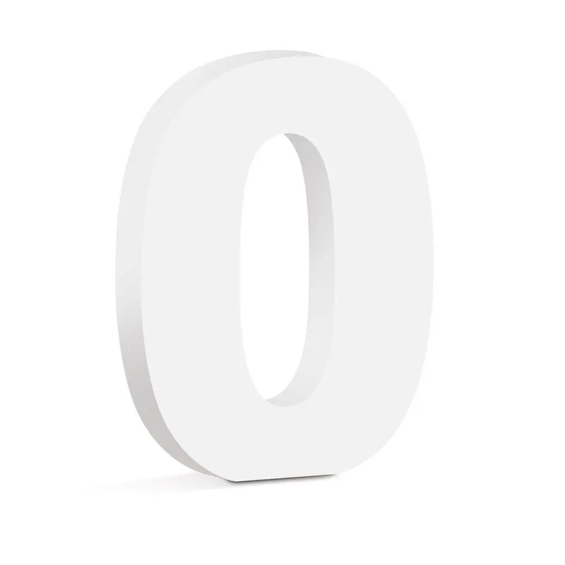 Numero 0 Madeira 15Cm Branco