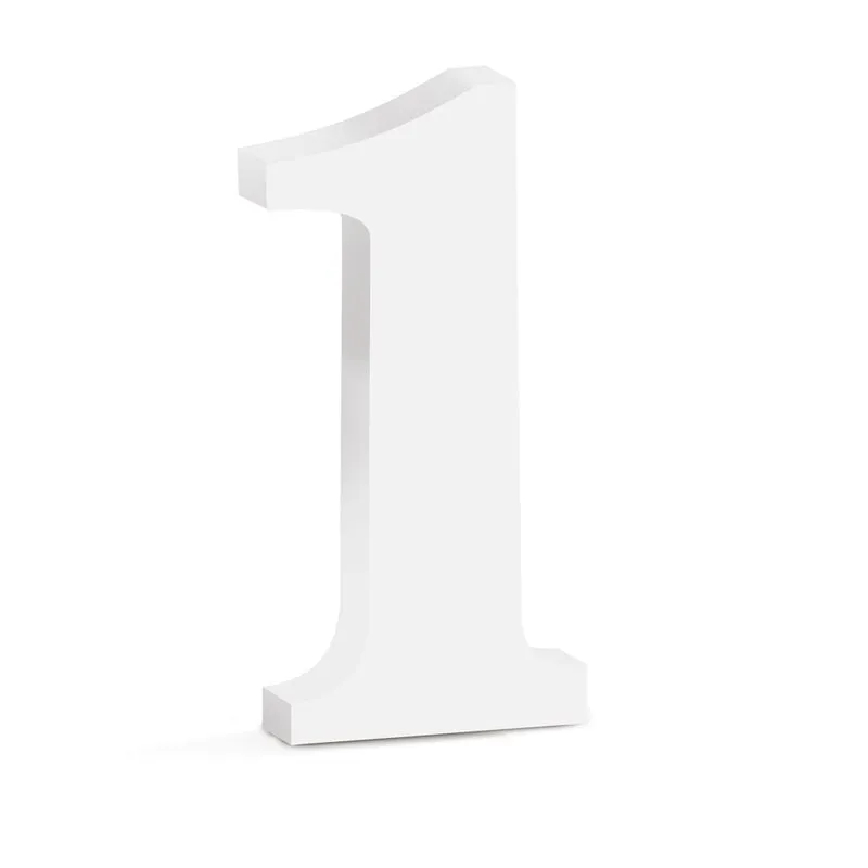 Numero 1 Madeira 15Cm Branco