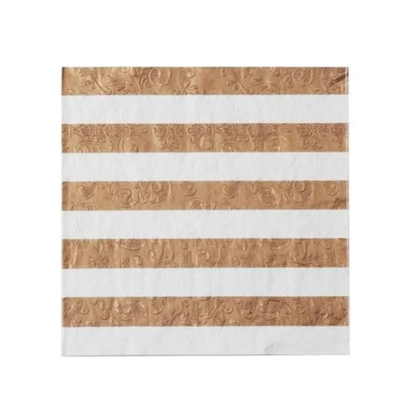 Guardanapo de Natal listras / Branco 32,5X32,5cm (Guardanapo de Natal s) com 20 Folhas