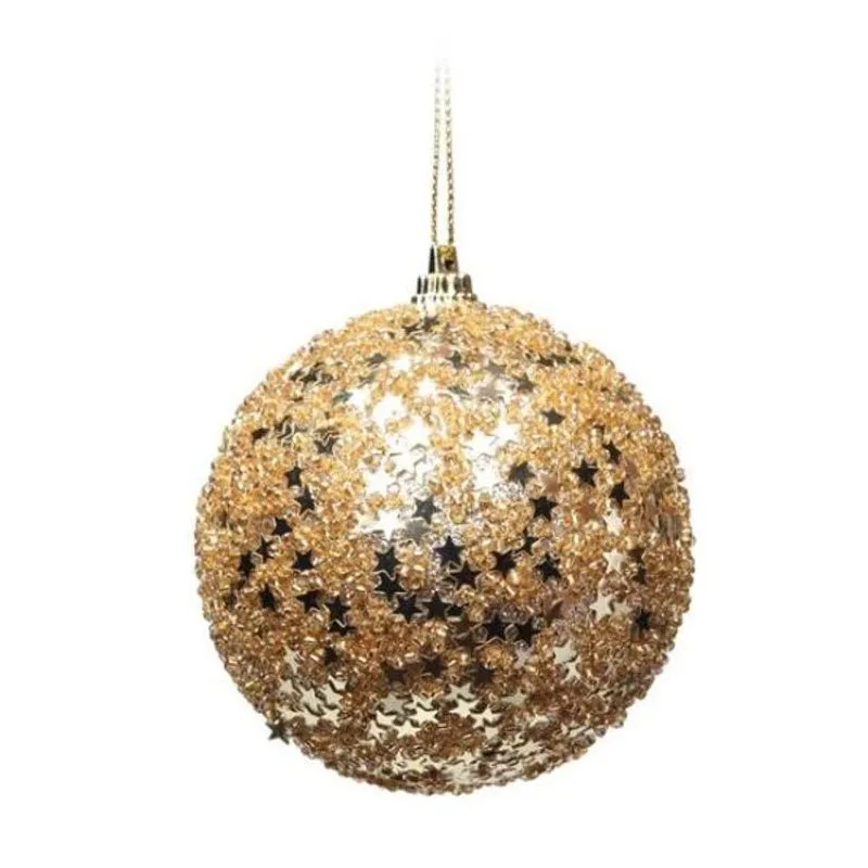 Bola com Estrelinhas Ouro 8 cm