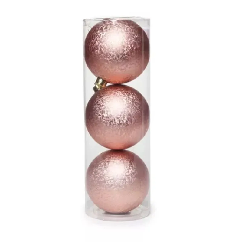 Kit Bola Lisa Rose Gold - 8 cm - 3 Und - Natal