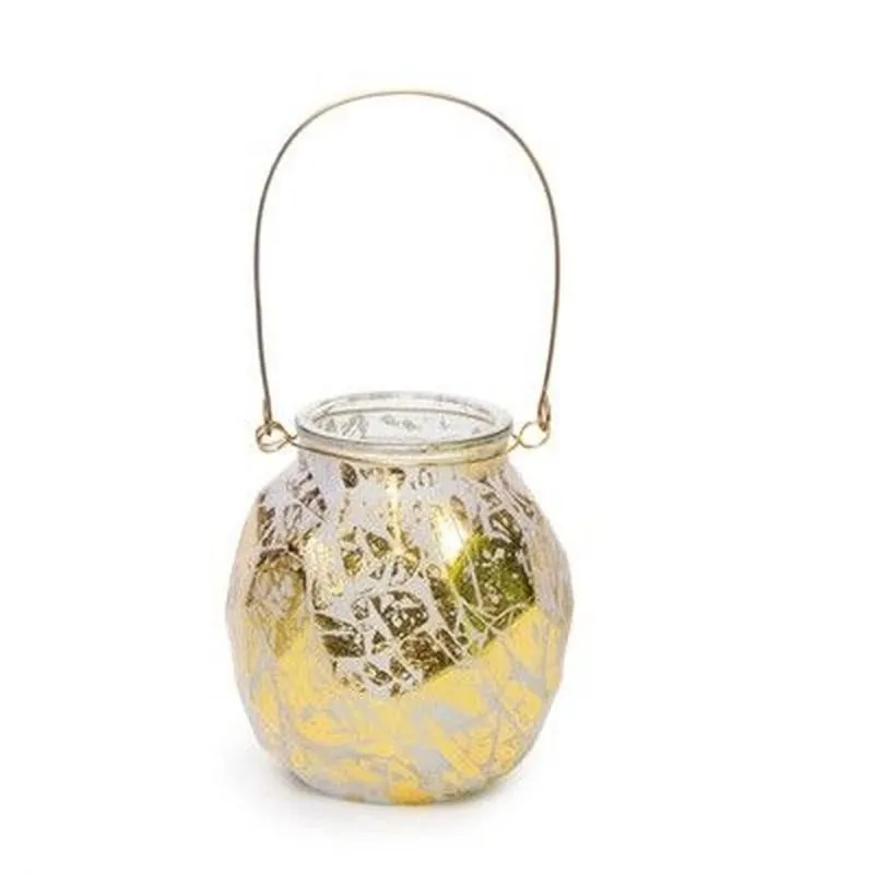 Porta Velas Em Vidro Alca Metal Cromus