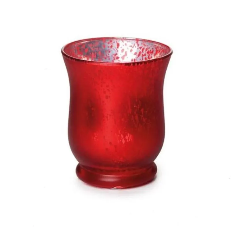 Porta Vela Folhas com Semente Vermelho e Vermelho (Cereja) - 6 Unidades
