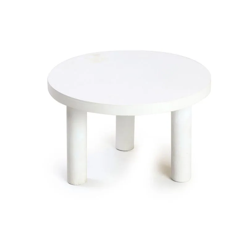 Banquinho de Madeira Cromus para Decoração Branco 18cmx10cm