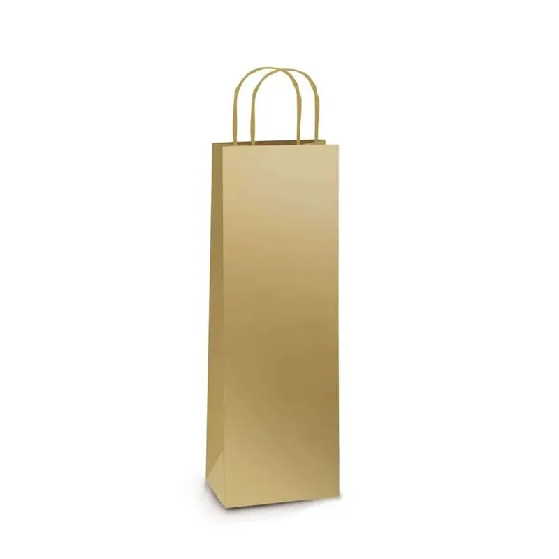 Sacola Laminada Ouro Garrafa 35x13x8 Com 1 Unidade - Packpel
