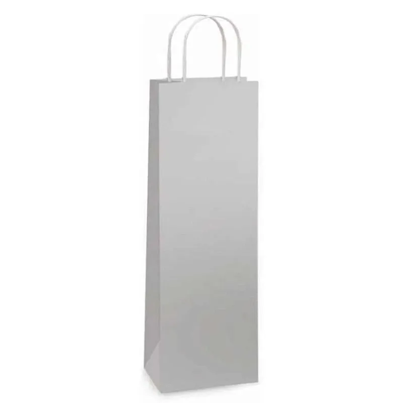 Sacola Laminada Prata Garrafa 35x13x8 Com 1 Unidade - Packpel