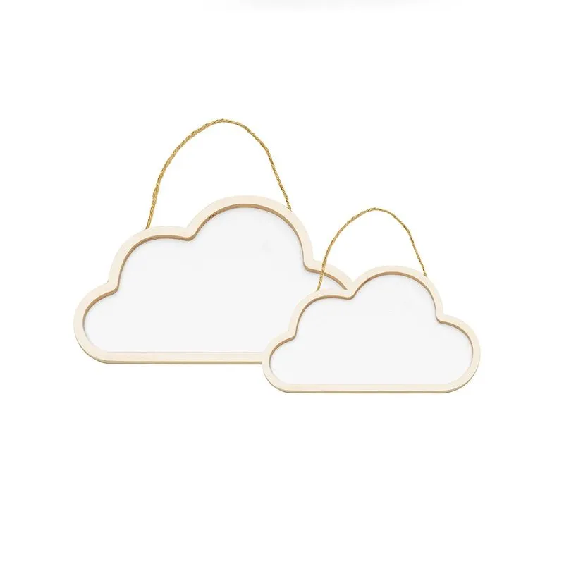 Kit Decorativo Nuvens de Madeira Cromus Branco com 2 unidades