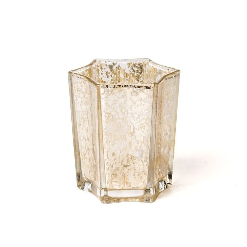 Castiçal Estrela Vidro 9Cm Prata