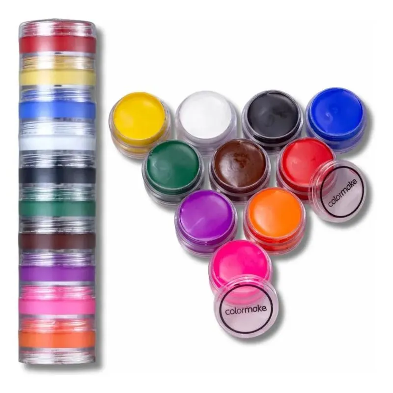 Colormake Kit 10 Tinta Cremosa Facial Pintura Artistica Kids
