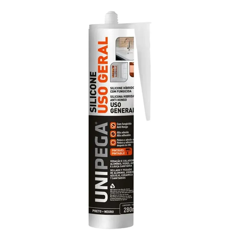 Silicone 280g Uso Geral Preto Hibrido Unipega