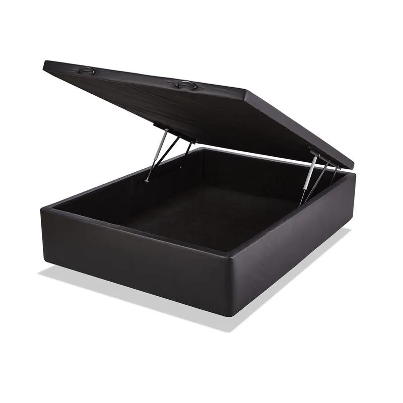Box Baú Casal 138x188cm Courvin Preto Bf Colchões
