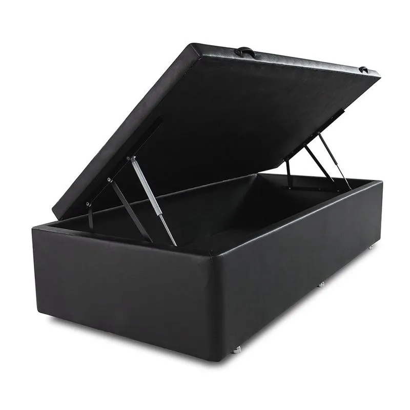 Box Baú Solteiro 88x188cm Courvin Preto Bf Colchões