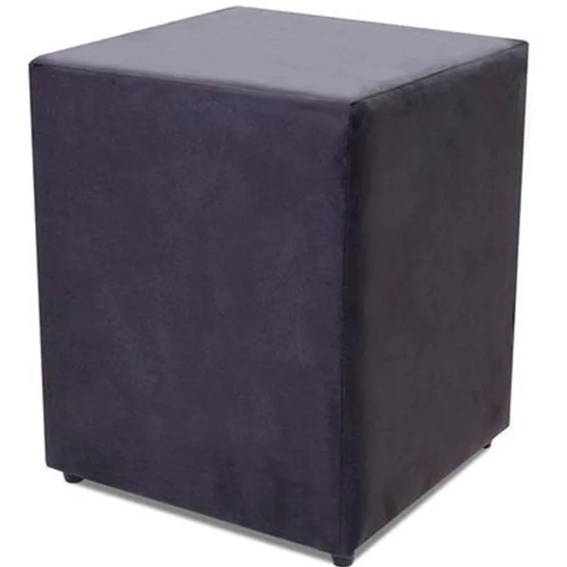 Puff Quadrado Suede Preto 35x35cm Decorativo bf Colchões
