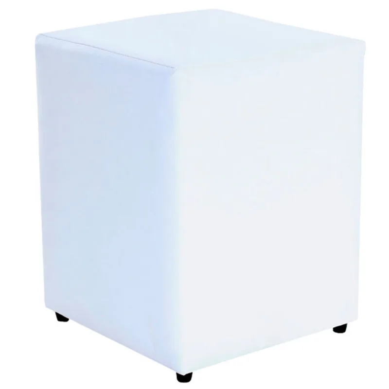 Puff Quadrado 35x35x45cm Decorativo Courvin Branco bf Colchões