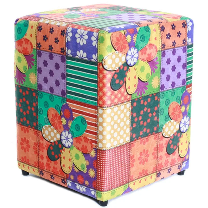 Puff Quadrado 45cm Decorativo Estampado