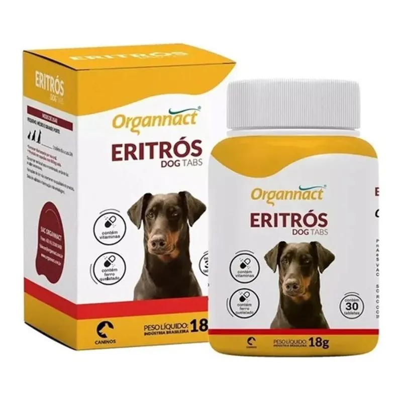 3x Organnact Eritrós Dog Tabs 18g 30 Comprimidos Vitamina Fe
