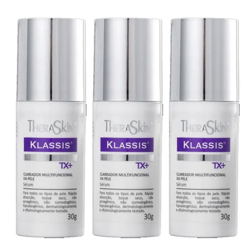 Combo 3 Klassis Tx+ Clareador Facial Sérun Produto Unissex