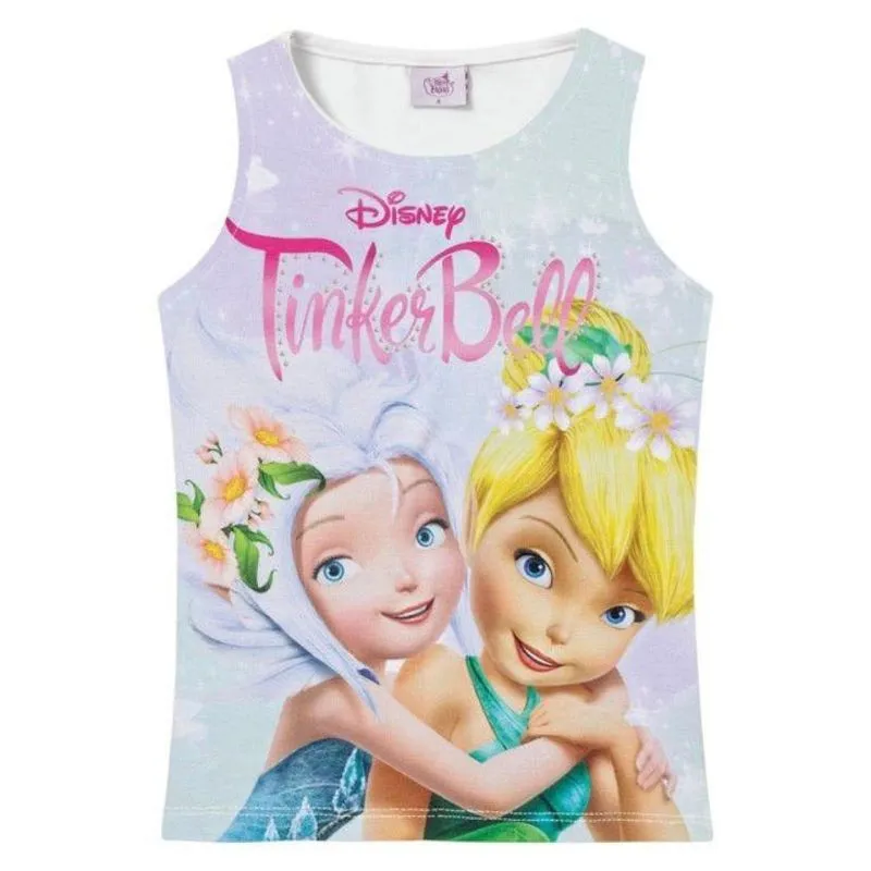 Blusa Infantil Rosa Claro Tinker Bell da Disney Manga Curta - Fakini - 4