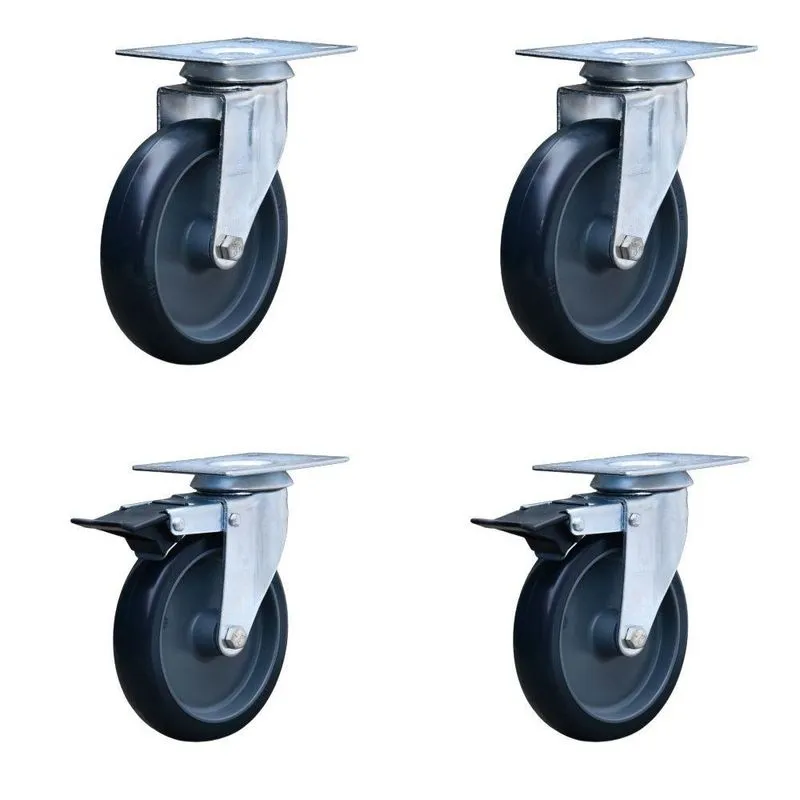 4 Rodinha Rodízio Roda Reforçada Com E Sem Trava 125mm 2