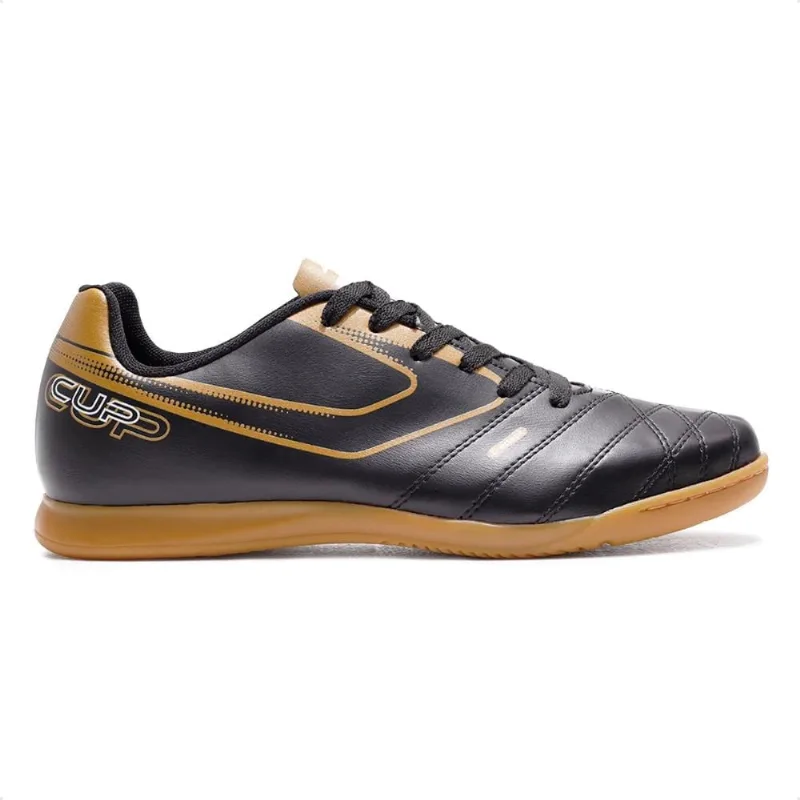 Chuteira Futsal Topper Cup 8 Masculina 43 / Preto / Dourado