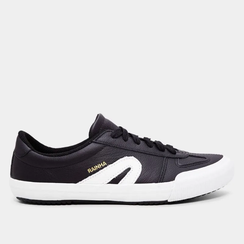Tênis Rainha VL 2500 Couro - Unissex - Preto+Branco