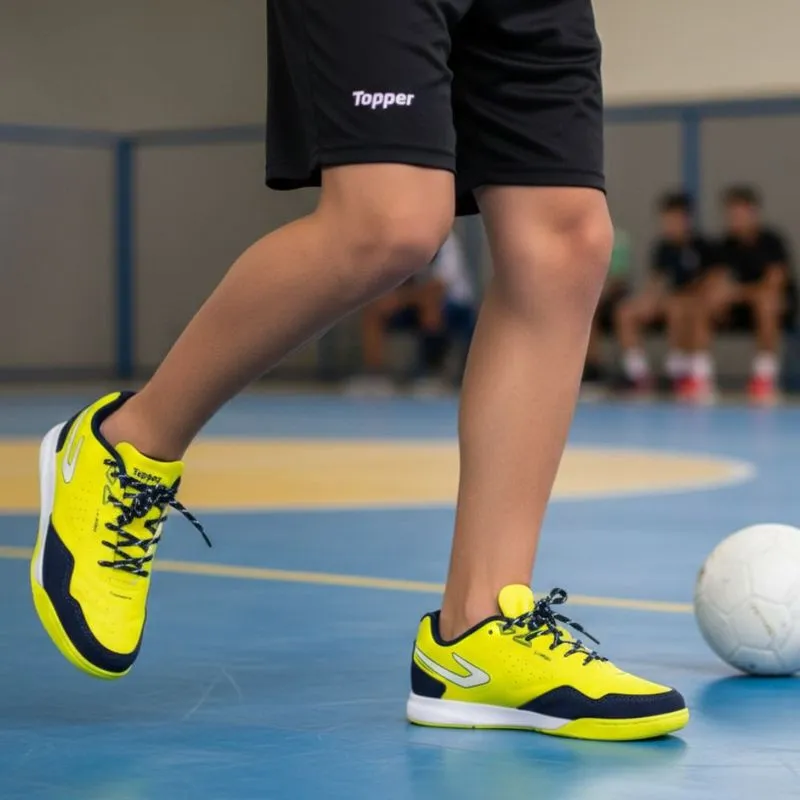 Chuteira Futsal Infantil Topper Dominator Club V Amarelo - 34