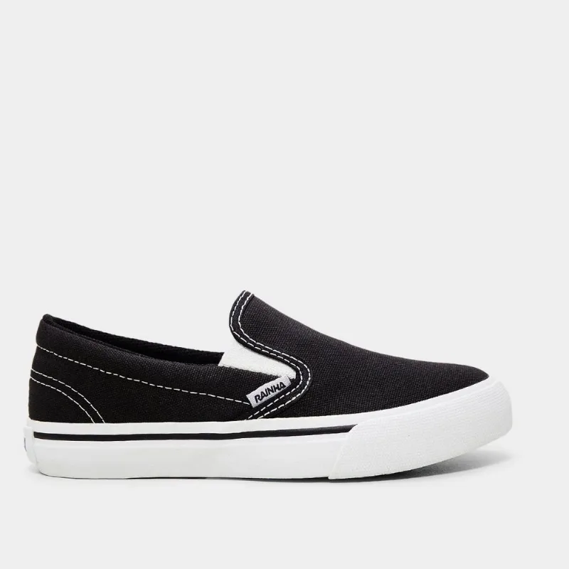Slip On Infantil Rainha IV - Menino - Preto+Branco