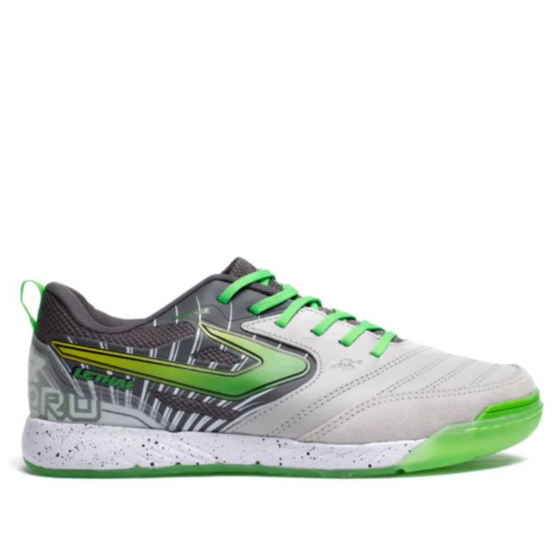 Chuteira Masculina Topper Futsal Lethal Cinza/Verde - 37