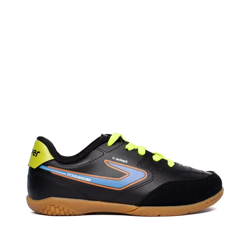 Chuteira Futsal Infantil Topper Titanium Xi Preto/Verde Neon - 31