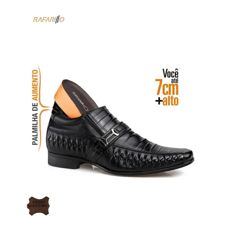 Sapato Masculino de Couro Vegas Alth 7cm + Alto - Fararillo
