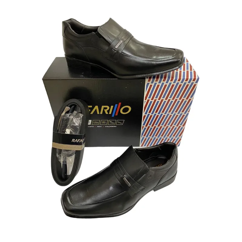 Kit sapato social masculino rafarillo 45030 em couro 4 peças