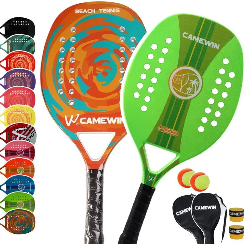 Kit 2 Raquete Beach Tennis Carbono Camewin Praia