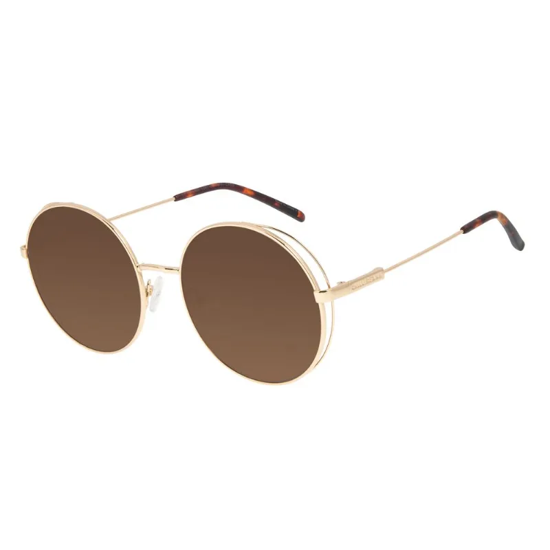 Óculos de Sol Feminino Chilli Beans Flap Dourado Banhado a Ouro OC.MT.2996.0221 M