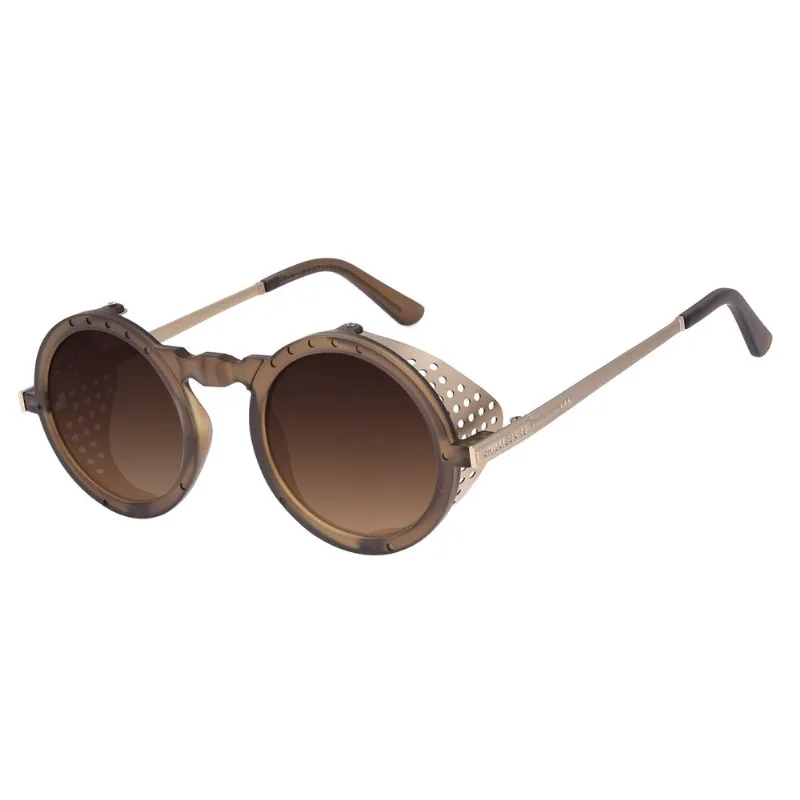 Óculos de Sol Unissex Alok Icônico Steampunk 2.0 Degradê Marrom OC.CL.3291.5731 P