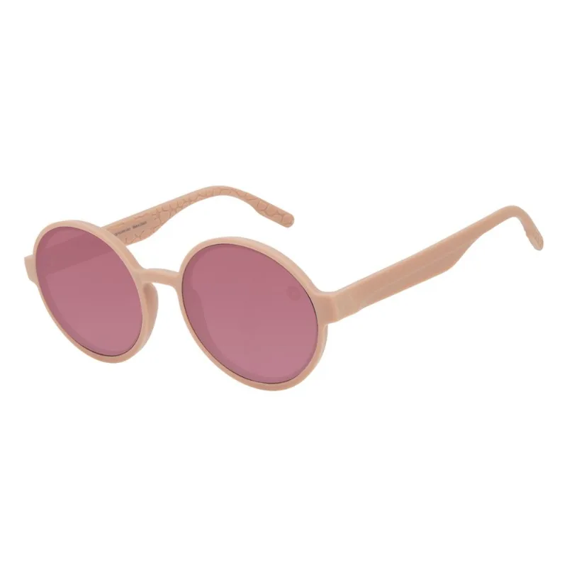 Óculos de Sol Feminino Eco Tecido Celular Redondo Rosa OC.CL.3276.8181 P