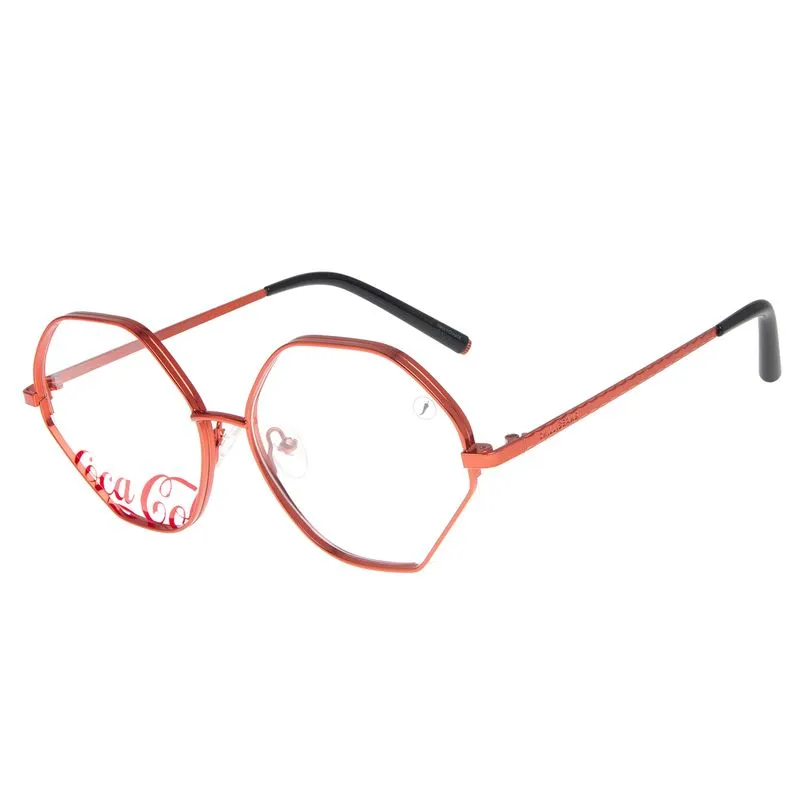 Armação Para Óculos de Grau Feminino Coca-Cola Hexagonal Vermelho LV.MT.0608.1616 M