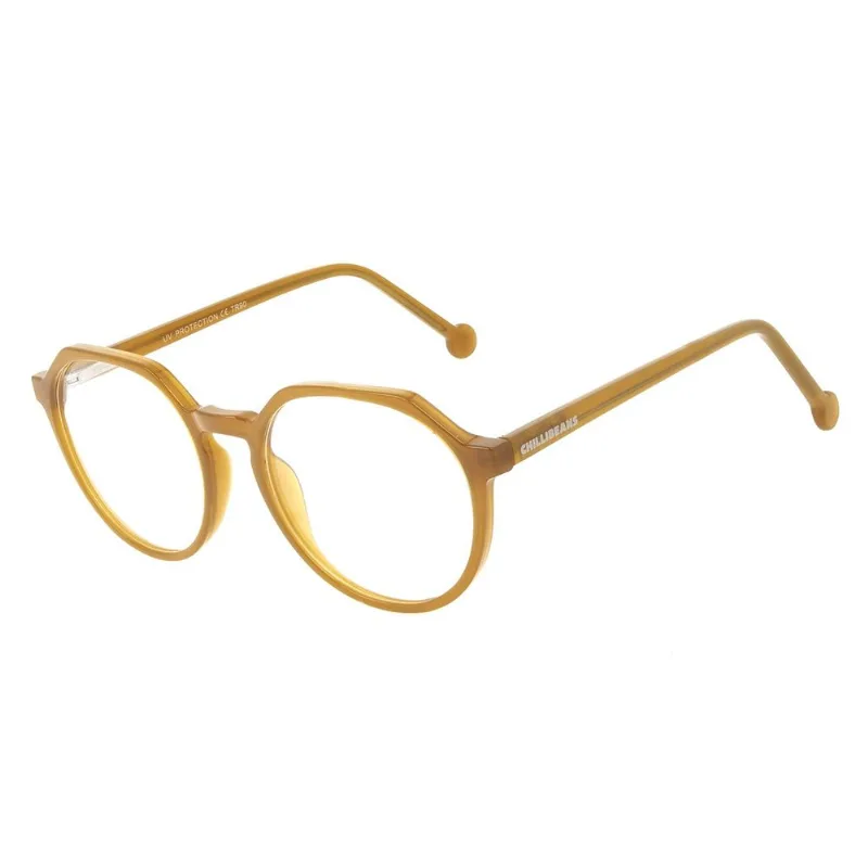 Armação para Óculos de Grau Ótica Chilli Beans Masculino Redondo Amarelo LV.AC.0819.0909 M