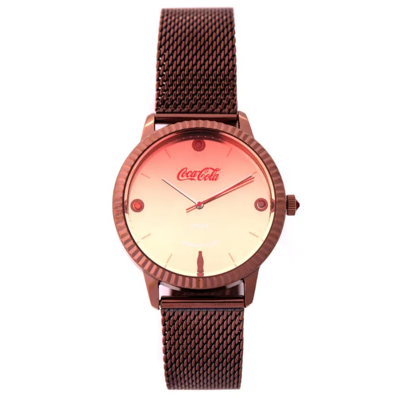 Relógio Analógico Feminino Coca-Cola Tampa Marrom RE.MT.1326.1695 G