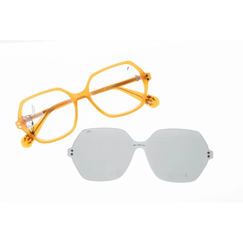Armação Para Óculos De Grau Feminino Western Quadrado Wild Soul Polarizado Mostarda LV.MU.0837.1509 M