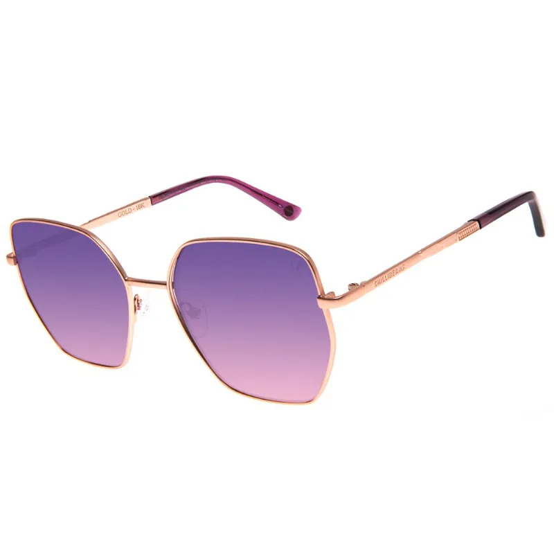 Óculos de Sol Feminino Gold Borboleta Quadrado Rosé OC.MT.3561.1495 M