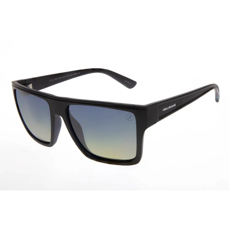Óculos de Sol Masculino Chilli Beans Clássicos Quadrado Polarizado Degradê Azul OC.CL.3642.8308 M