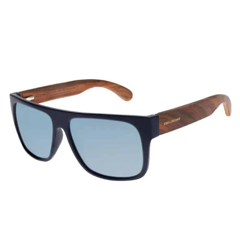 Óculos de Sol Masculino Chilli Beans Clássicos Bambu Azul Fosco OC.CL.3766.0831 M