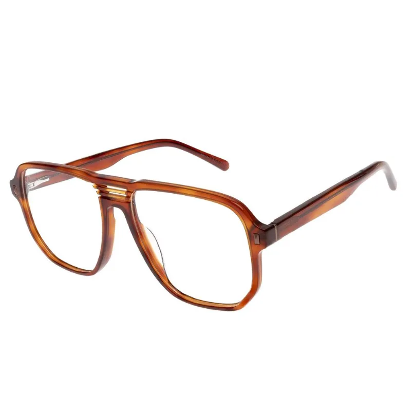 Armação Para Óculos de Grau Masculino Ótica Chilli Beans Aviador Caramelo LV.AC.0936.0303 M