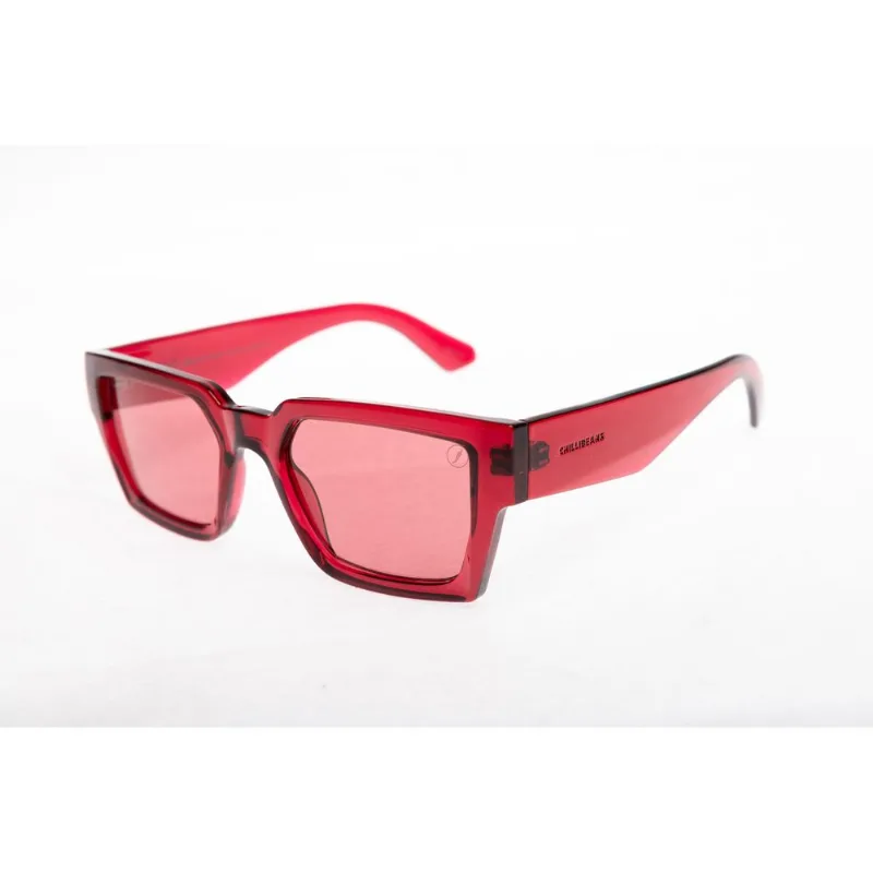Óculos de Sol Masculino Chilli Beans Quadrado Cristal Vermelho OC.CL.4309.1617 M