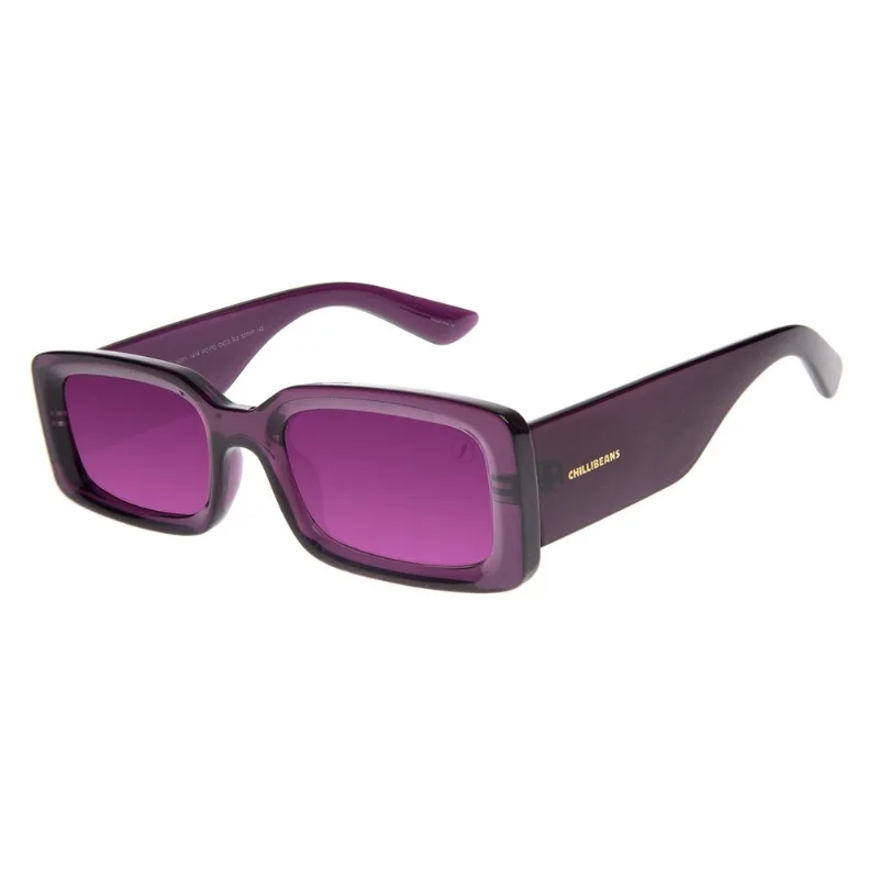 Óculos de Sol Feminino Chilli Beans Fashion Retangular Roxo OC.CL.4351.1414 M