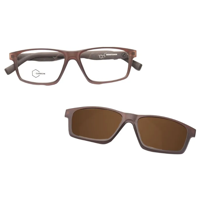 Armação Para Óculos de Grau Masculino Fibra de Carbono Multi Lente Polarizado Marrom LV.MU.1092.0202 M